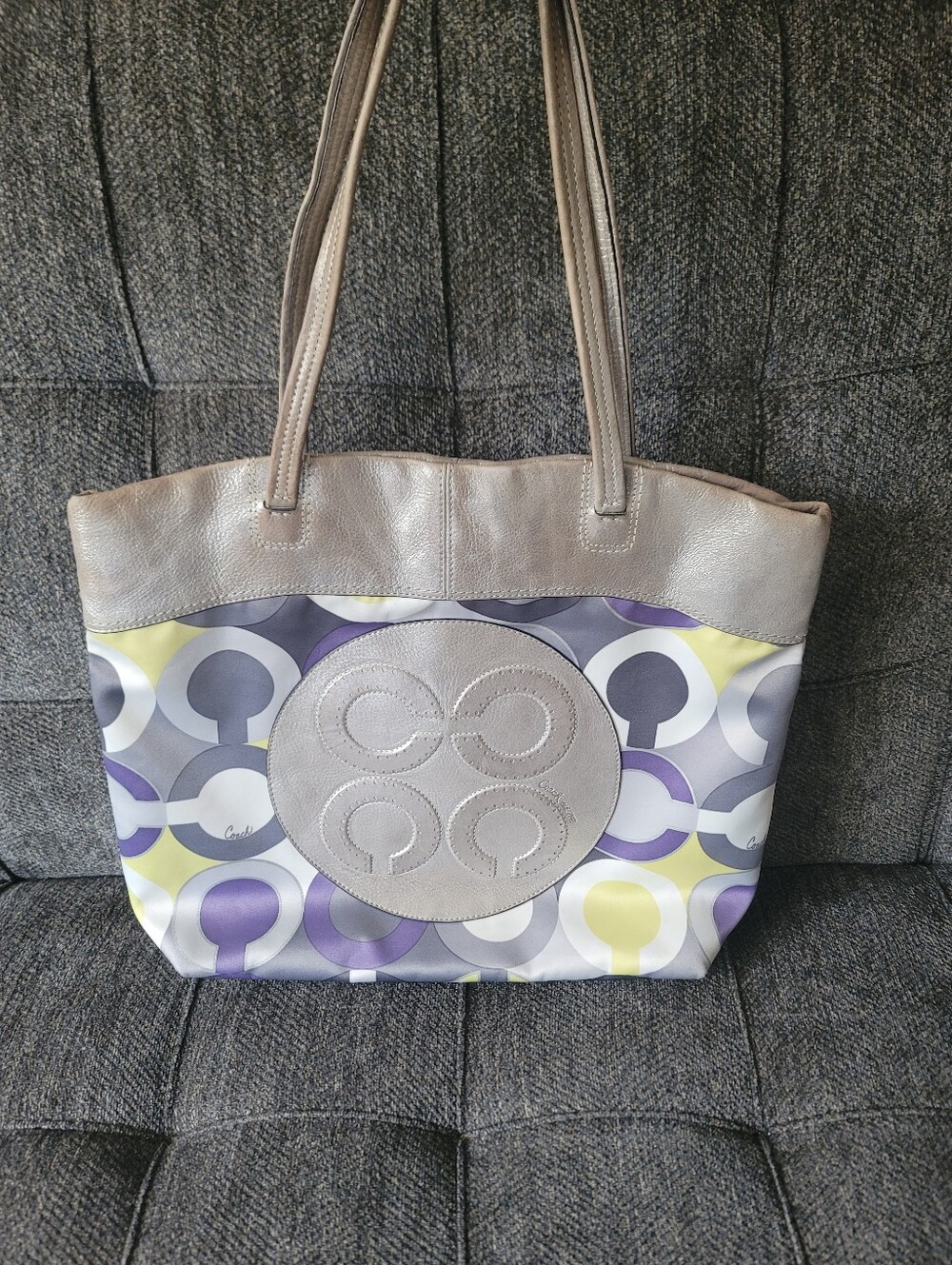 Coach Julia Metallic Op Art Tote Y2K Era - Picture 9 of 10